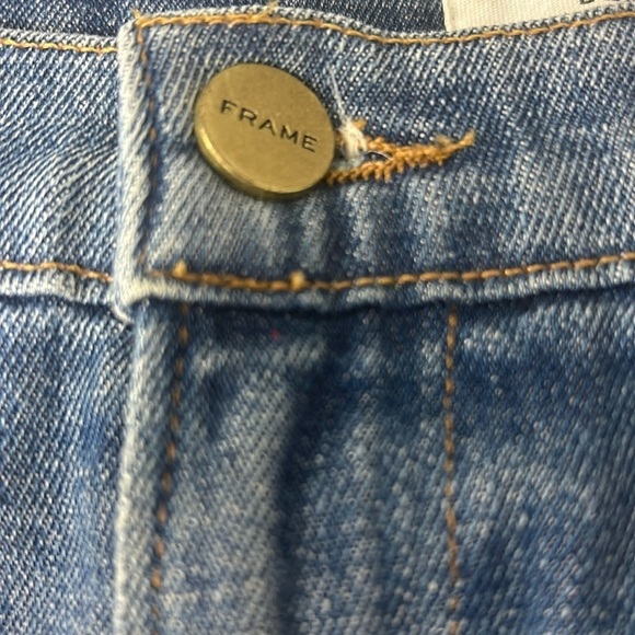 FRAME Le High Straight Jeans Distressed Raw Hem Arrington Wash, Size 28‎ - Picture 11 of 14